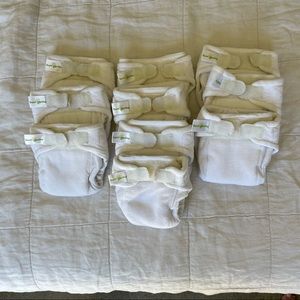 10 BumGenius Fitted Bamboo Cloth Diapers, Newborn Size